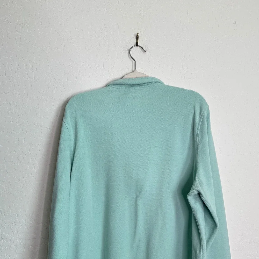 L.L. Bean Mens Large Mint Green Comfort Stretch Performance Quarter-Zip Pullover